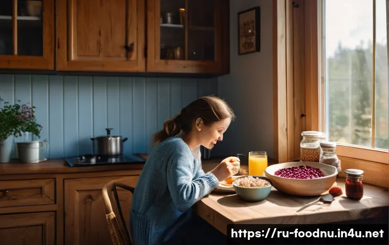 기능성 식품 연구 - **Prompt 1: Wholesome Russian Family Breakfast**
    "A cozy, brightly lit kitchen scene featuring a...