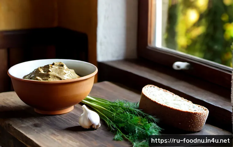 Home 17 된장과 항암 효과 - Photorealistic close-up of a rustic ceramic bowl filled with rich fermented soybean paste beside rye...